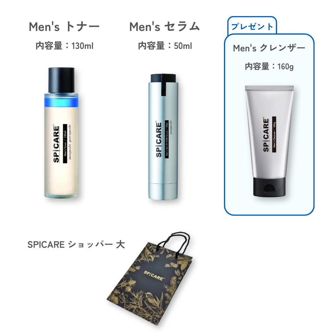SPICARE Men's トナー＆セラムセット【クレンザー1本を無料プレゼント！】